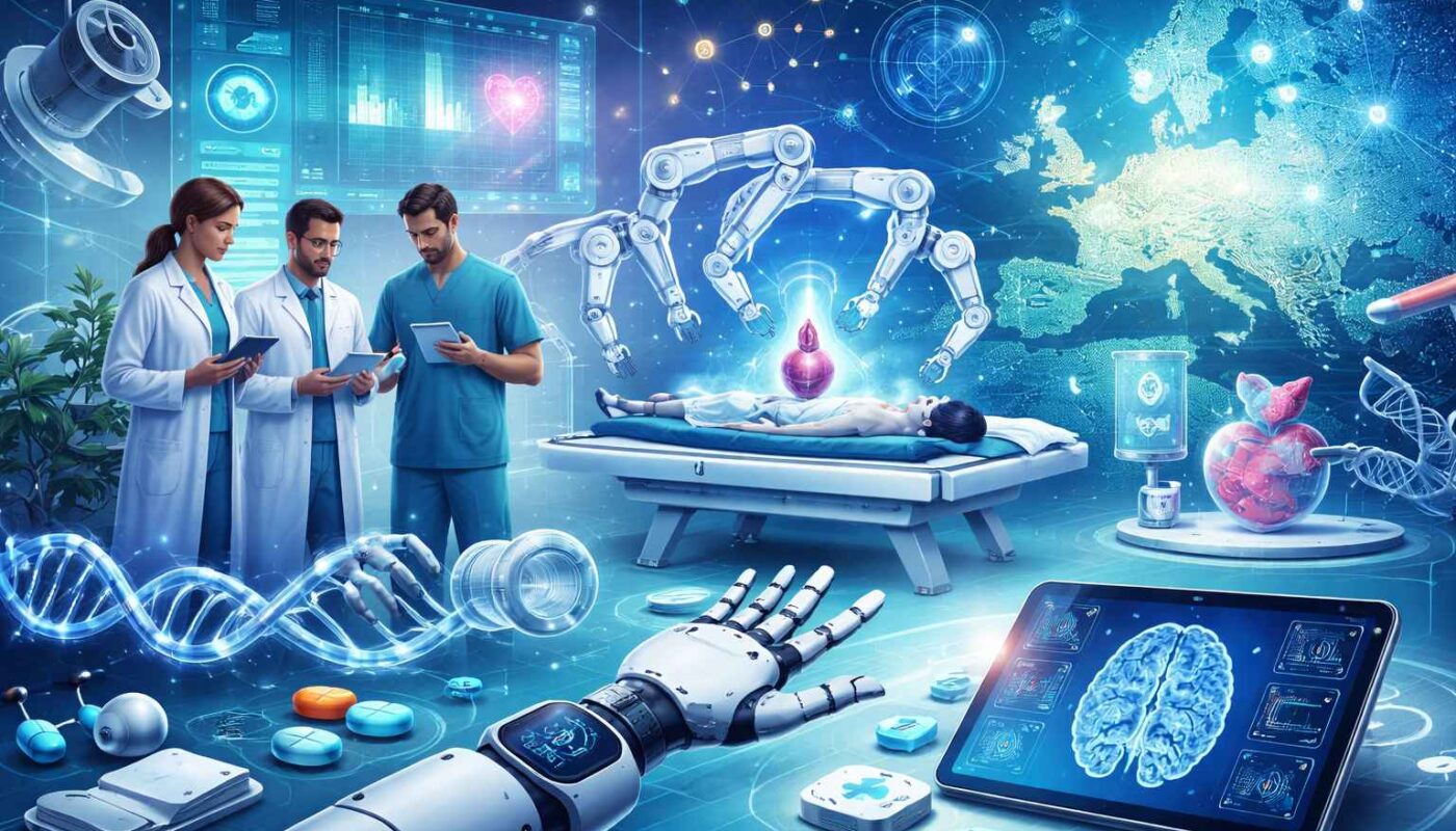 Futuristic medical laboratory